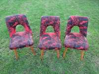 Zestaw 3 krzeseł lata 60