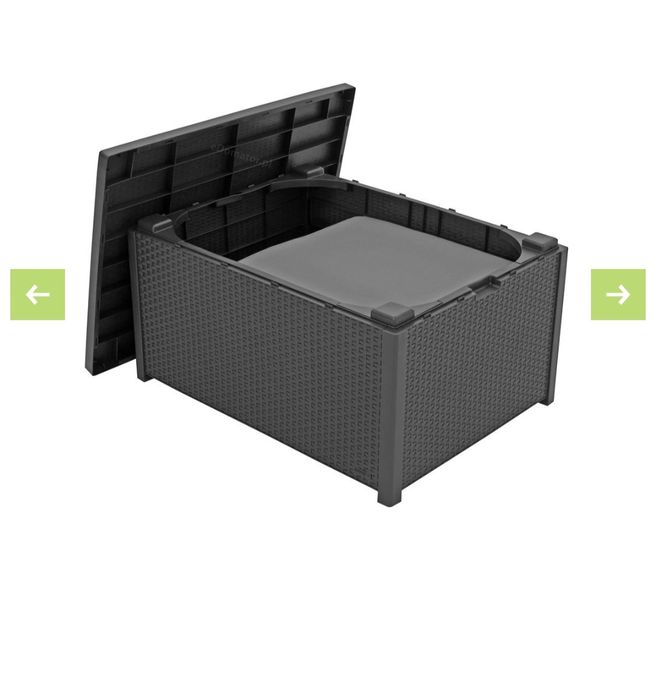 Stolik ogrodowy ze schowkiem ARICA 79x59x42 cm - grafit