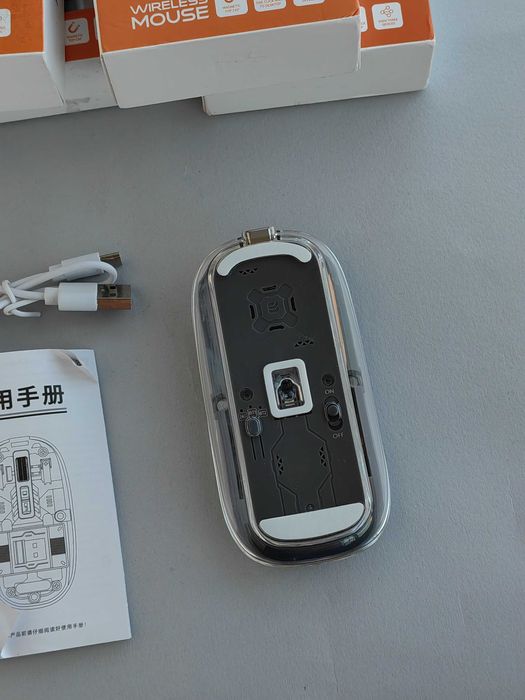 Прозрачная магнитная беспроводная мышь 2.4G с Bluetooth