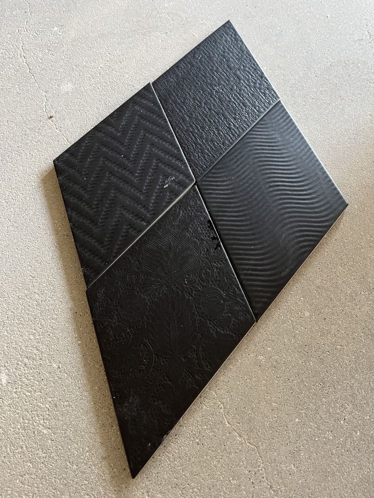 Płytki ceramiczne - Rhombus black-  14X24