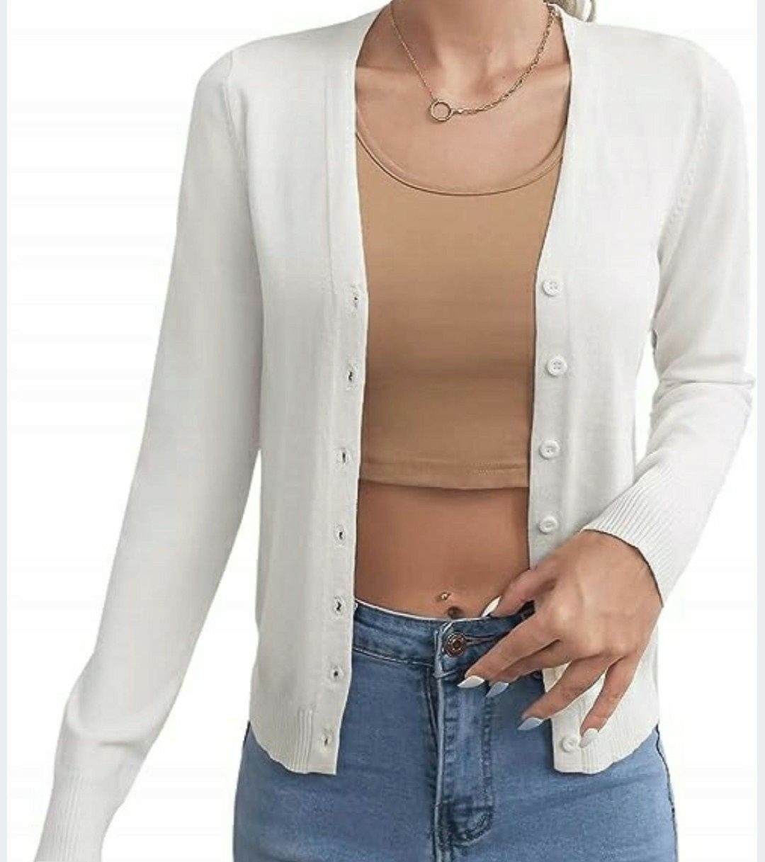 Sweter biały H&M rozpinany rozmiar 36