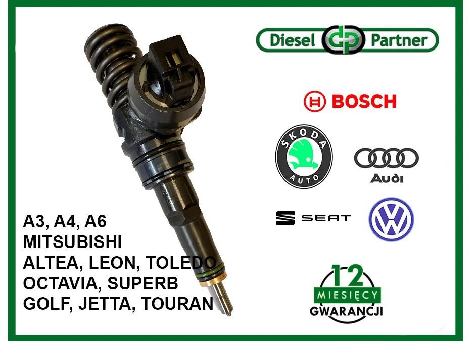 Bosch 03G130073G+, 0414720404 pompowtryskiwacz do A3, A4, A6, MITSUBISHI, ALTEA, LEON, TOLEDO, OCTAVIA, SUPERB, GOLF, JETTA, TOURAN