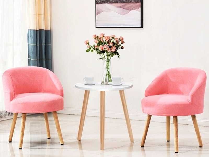 Stolik Kawowy Okrągły 40cm Drewniany Styl Skandynawski G610