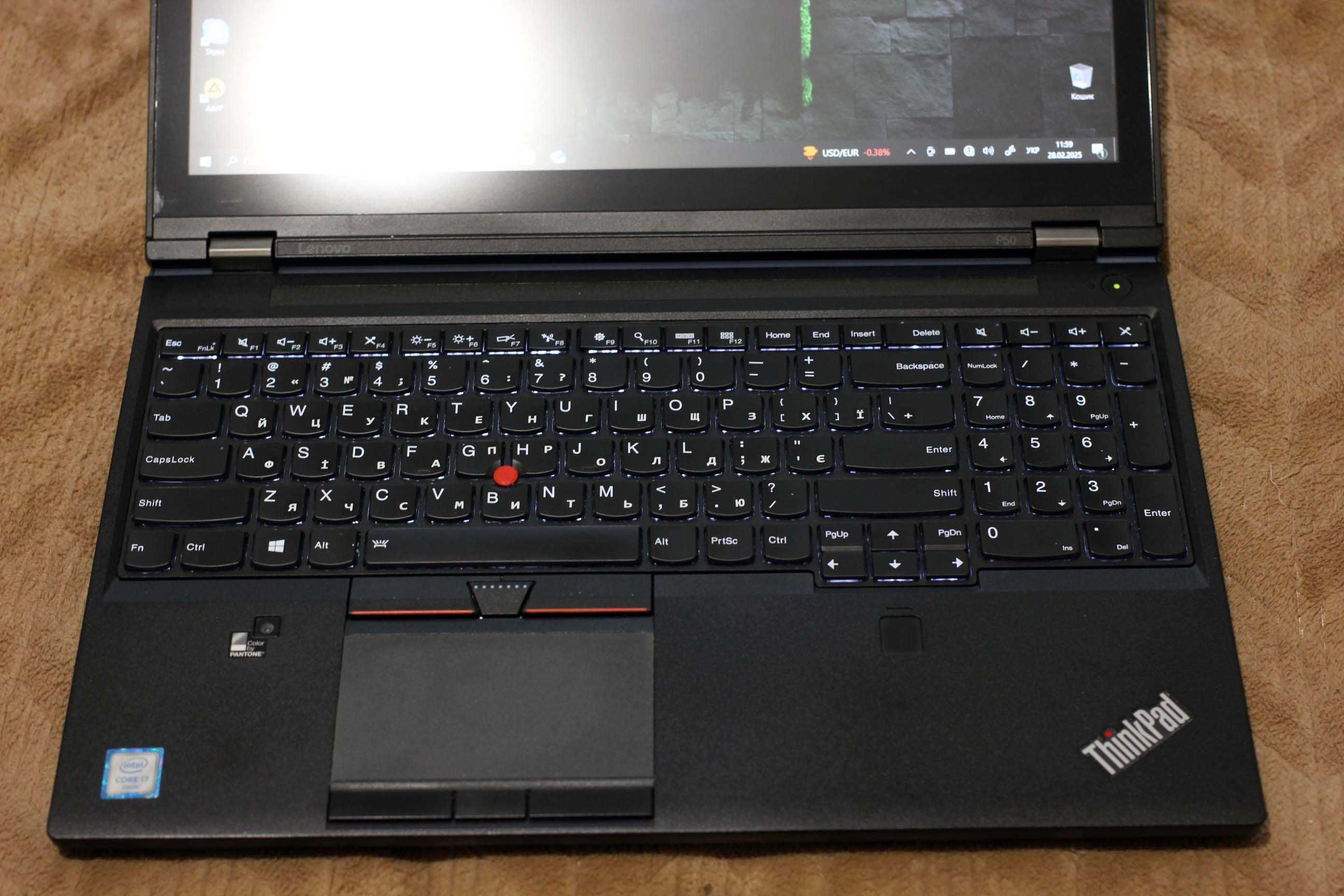 Lenovo P50/ i7-6700HQ/NvidiaQuadro m1000m 2GB/16GB/SSD256/АКБ4ч/СЕНСОР