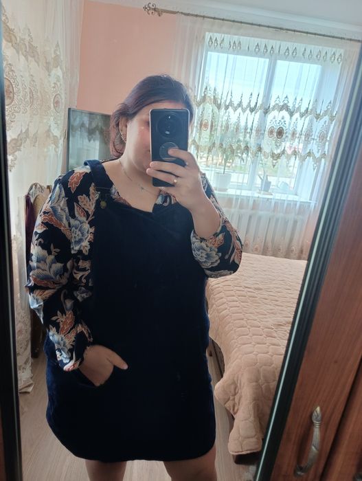 Велюровий сарафан та кофта в тон. Великий розмір.