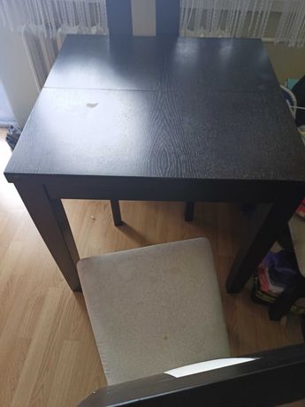 Stół rozkładany 80x80 cm z 4 krzesłami