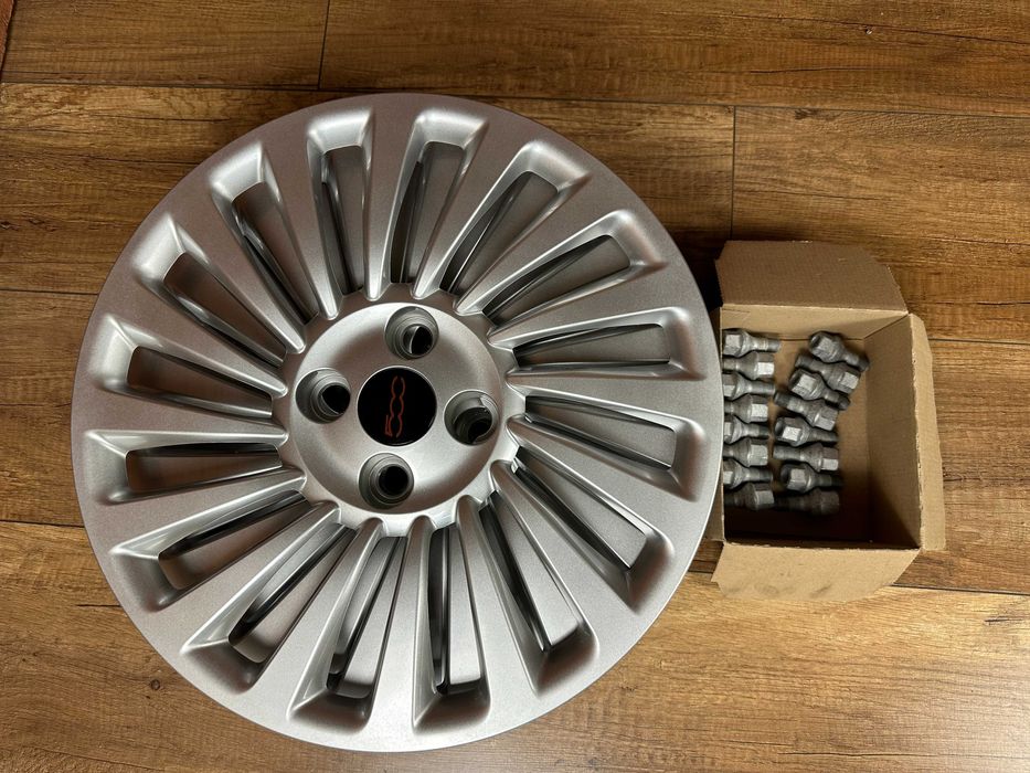Koła Felgi 15 4x98 Fiat 500e 500 Kołpaki + śruby Jak nowe
