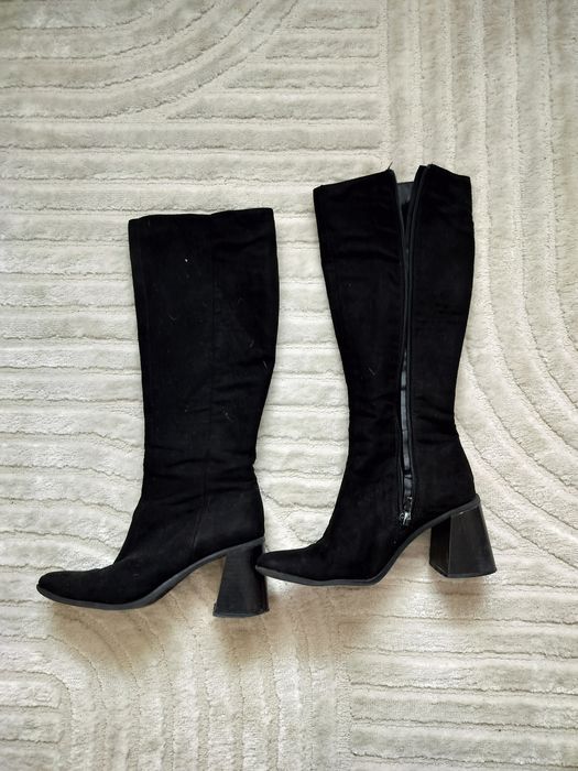 Kozaki zimowe jesienne na obcasie 36 czarne