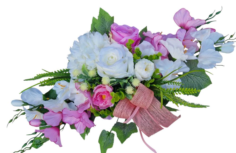 Kompozycja kwiatowa na grób cmentarz stroik ikebana Z150
