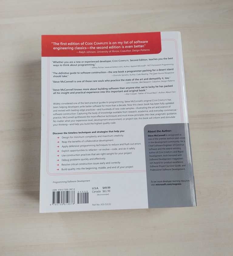 Code complete Steve McConnel Microsoft Second Edition
