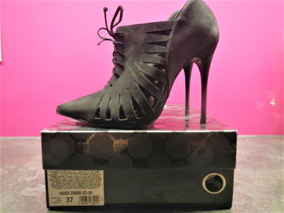 Botki Kazar wysokie szpilki skóra roz.37