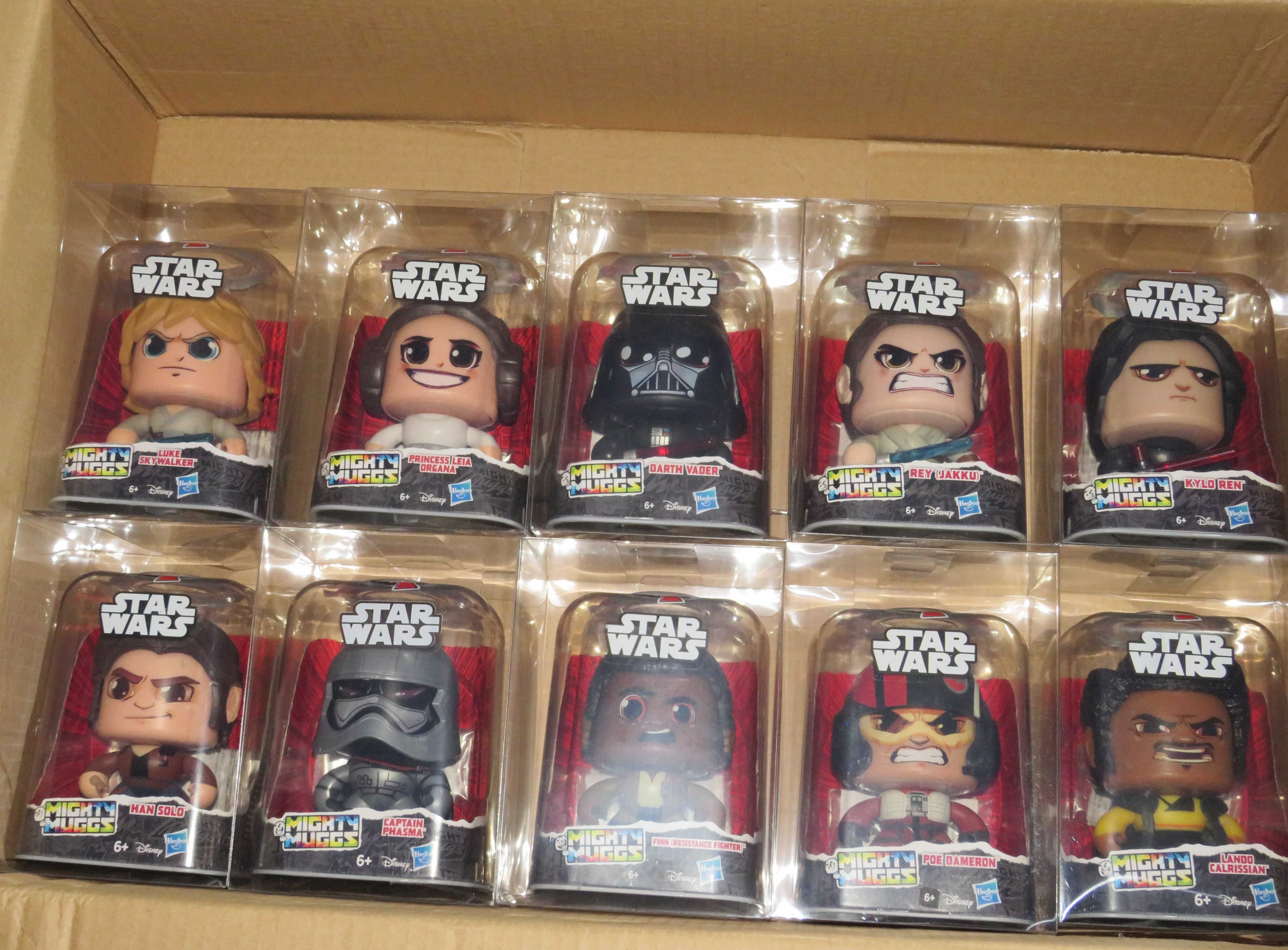 10 Figuras Mighty Muggs Star Wars Hasbro + 10 Caixas Acrílico