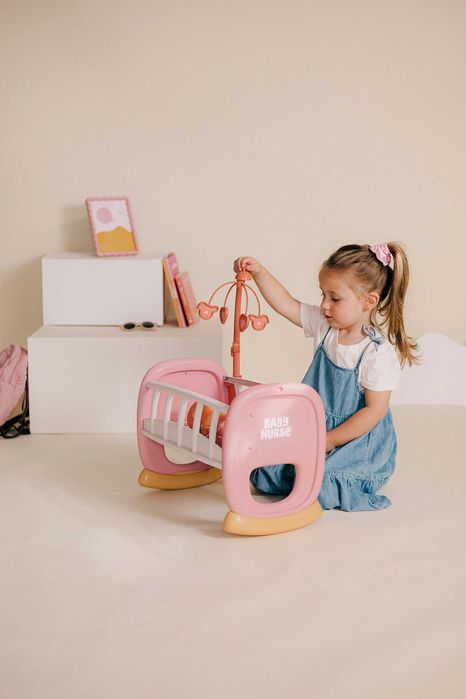 Колиска "Бебi Ньорс. Терракотова пудра" з мобілем (7600220390)