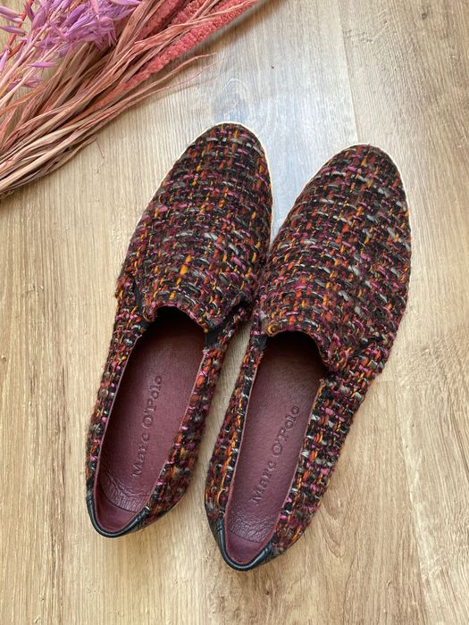 Tenisówki, slippersy, slip on, kolorowe, tweed, 40/40,5, Marc O Polo