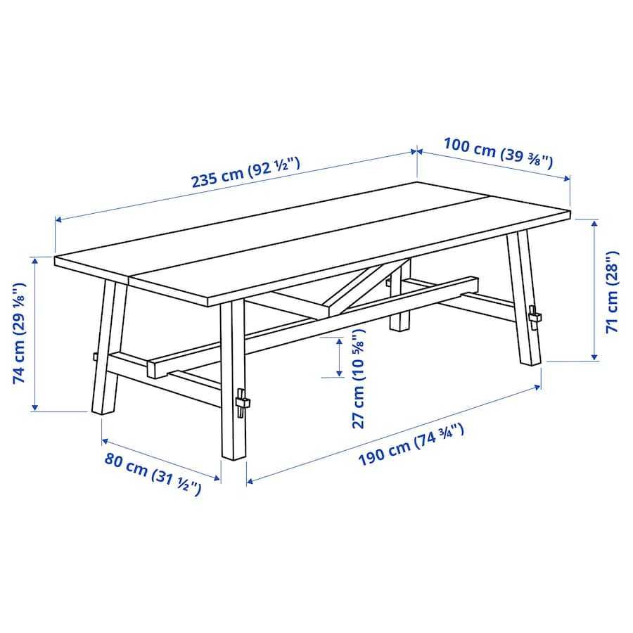 Mesa de refeição, acácia - SKOGSTA