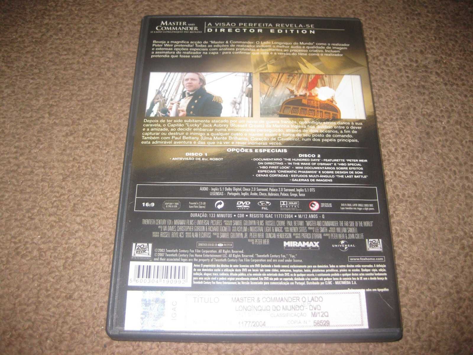 DVD "Master and Commander" com Russel Crowe/Edição Especial 2 DVDs