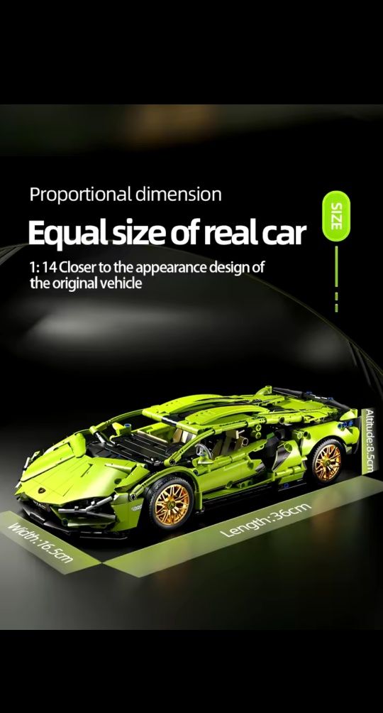 Klocki Lamborghini Sian 1280 elementów Techniczne