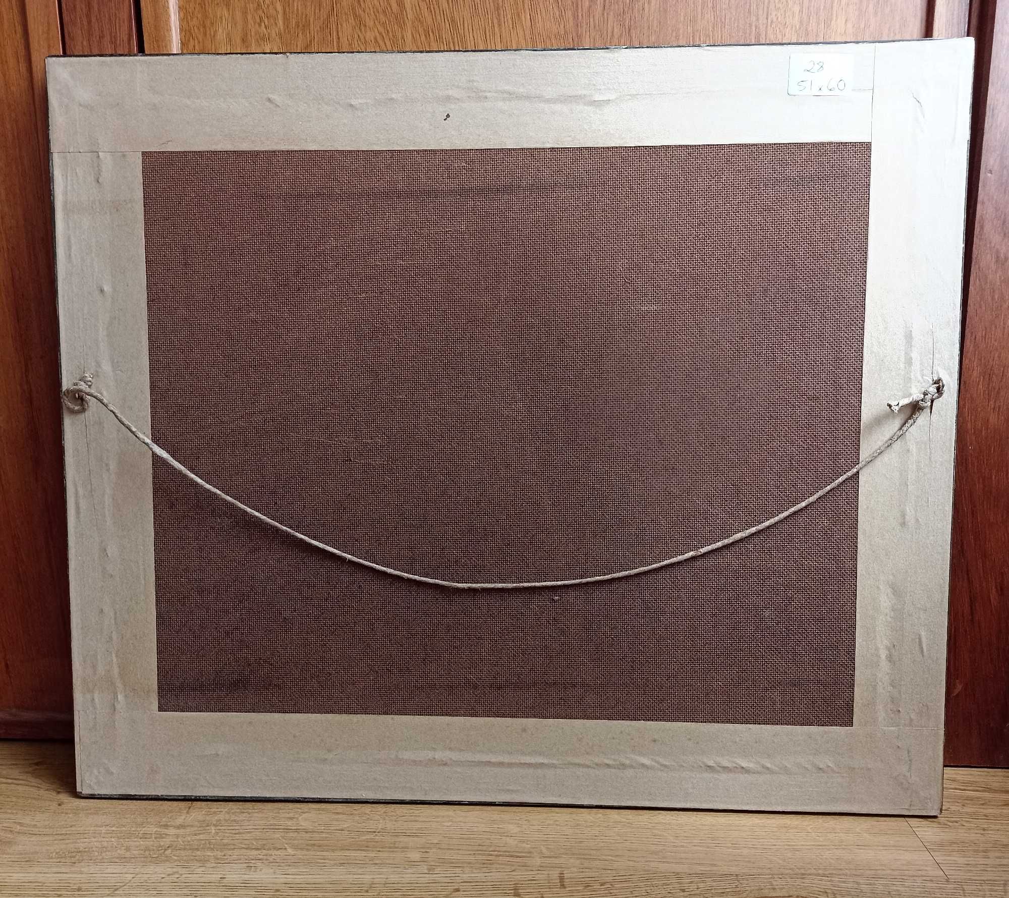 Quadro pintado a óleo antigo com moldura