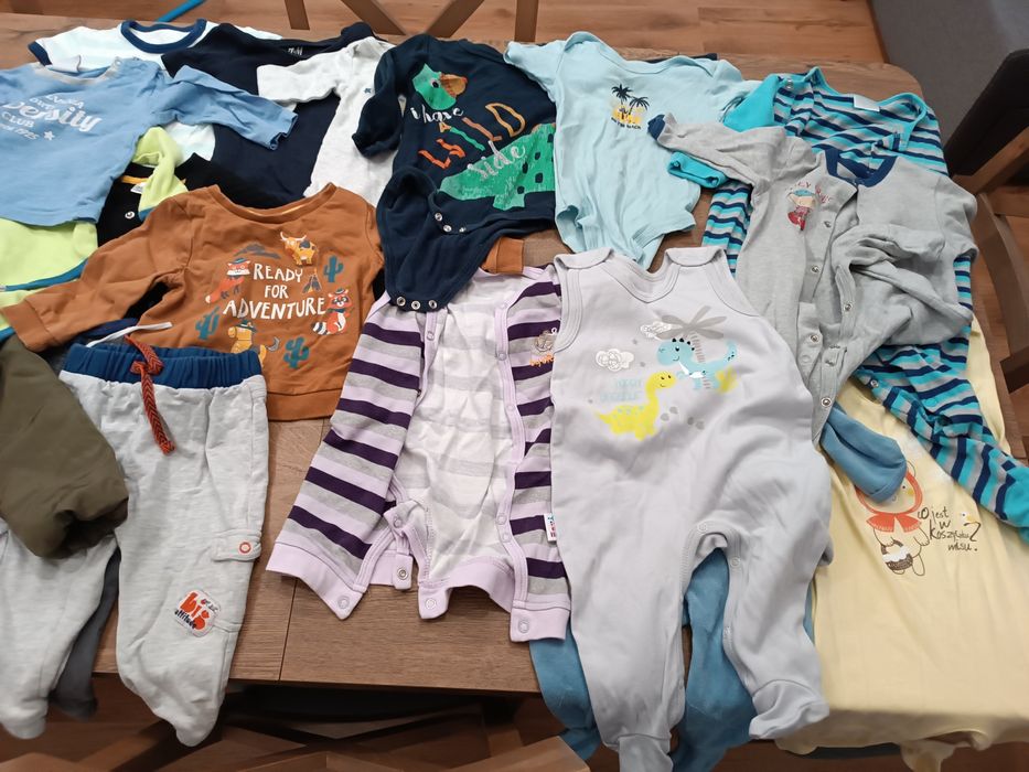 Paka ubrań dla chłopca 74 bawełna kurtka jesień zima