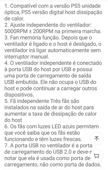 Cooler Ventoinhas arrefecedor PlayStation 5 PS5