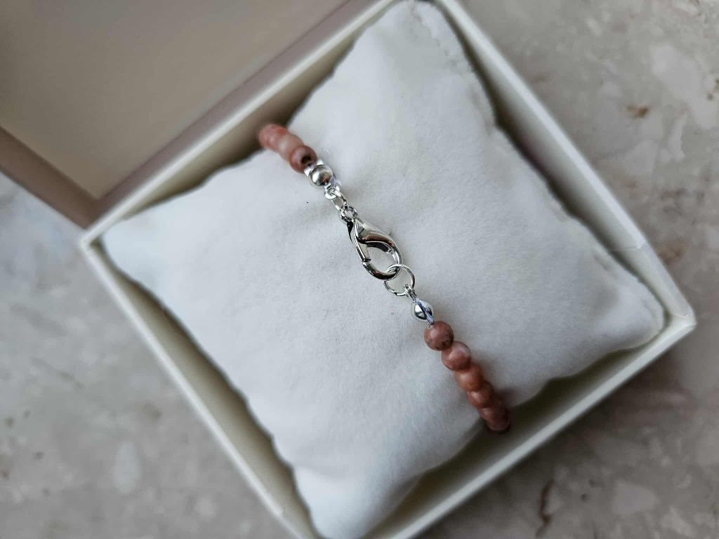 Bransoletka handmade pomarańczowa kamien słoneczny karneol