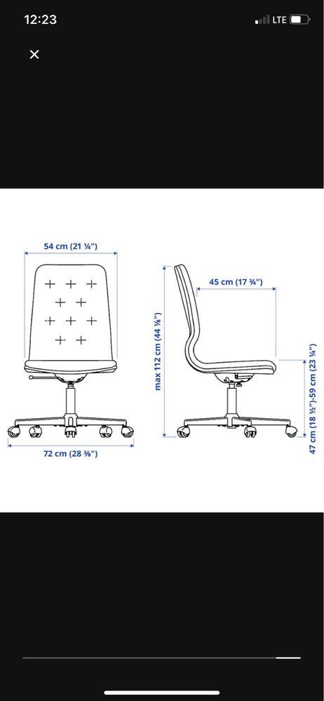 Krzesło obrotowe konferencyjne półleżące Mullfjalet Ikea stna bdb