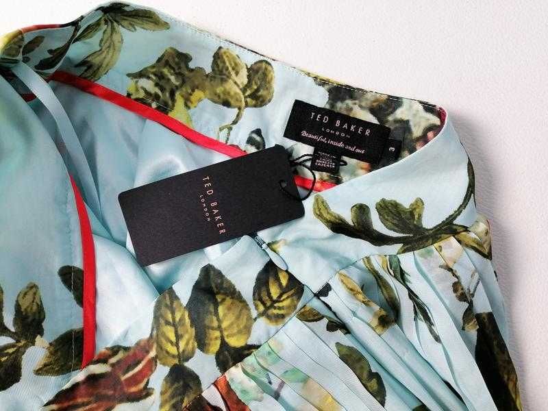 Брендовая длинная юбка плиссе в цветочный принт Ted Baker