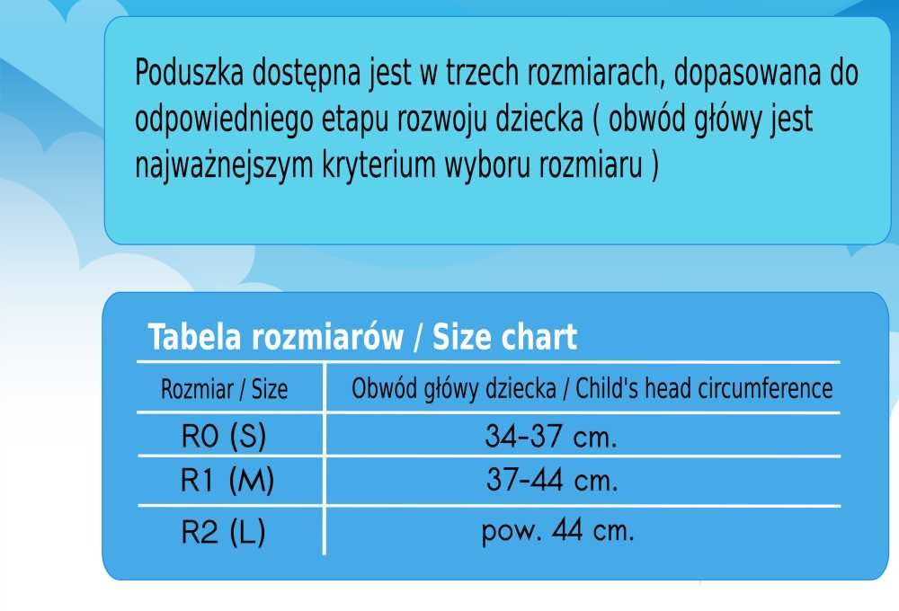 Poduszka na  płaską głowę dla dzieci  Good Head Rozmiar L