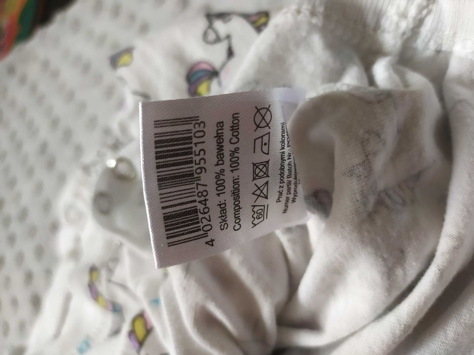 Body dziewczęce niemowlęce Dada 68 jednorożec 3pack