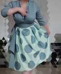 Sukienka typu pin up w grochy, zielona