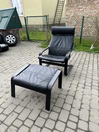 Крісло з пуфом шкіряне крісло Ikea