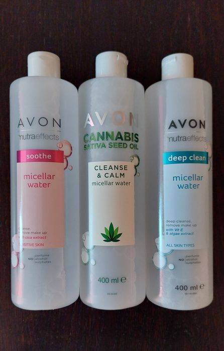 Avon Nutraeffects płyn micelarny wit.E algi Deep Clean 400ml konopny