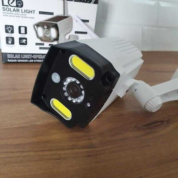 Kamera monitoringu atrapa z lampą led 2w1 czujnik ruchu 20w led cob