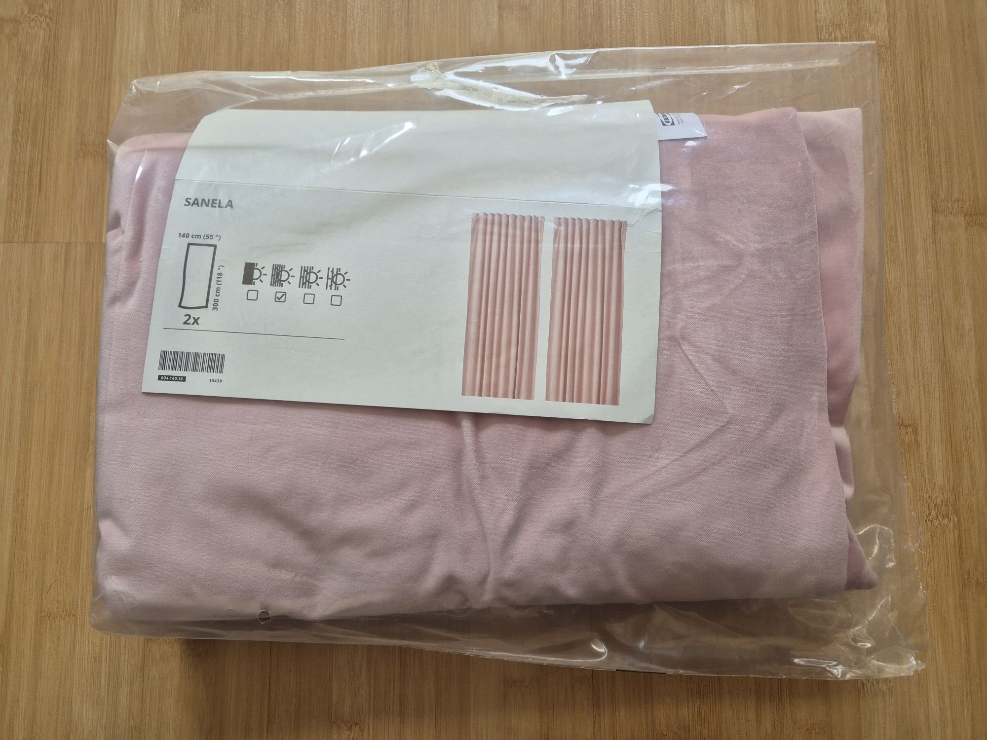 Komplet 1 zasłona + 1 firanka + haczyki IKEA