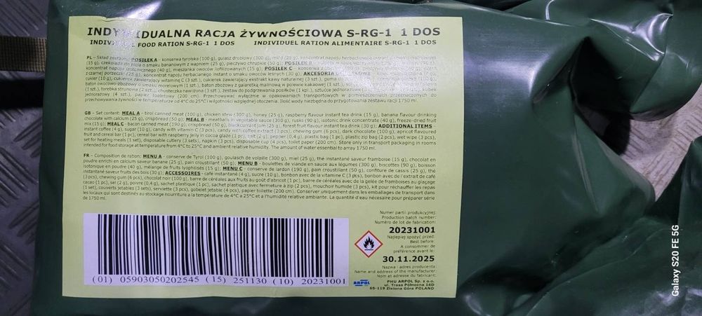 Racja żywnościowa Srg 6szt