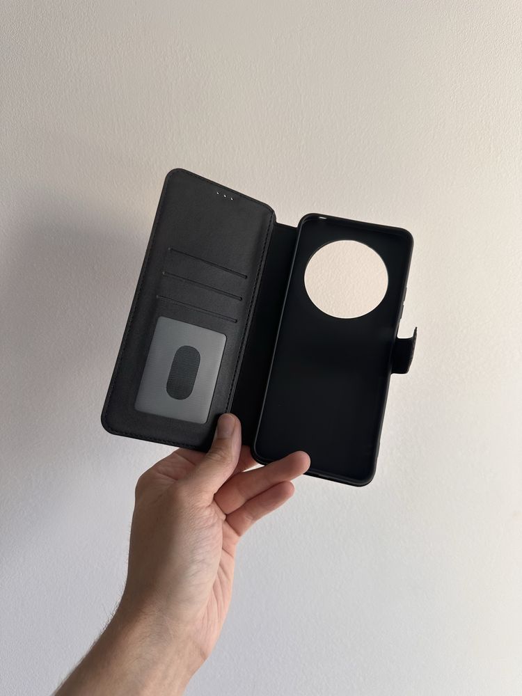 Etui z klapką czarne + SZKŁO hartowane do XIAOMI REDMI 14C