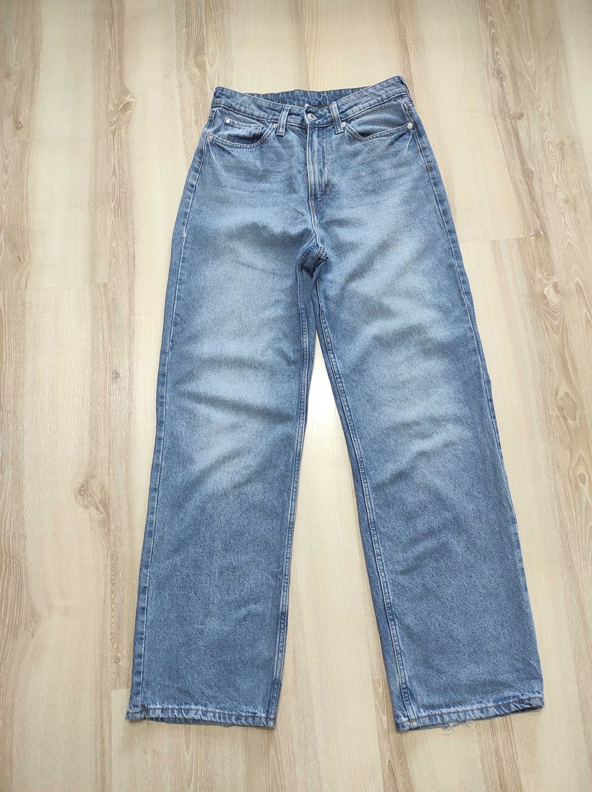 Прямые плотные джинсы трубы, джинсы-бананы Denim, джинсы-трубы на S-M