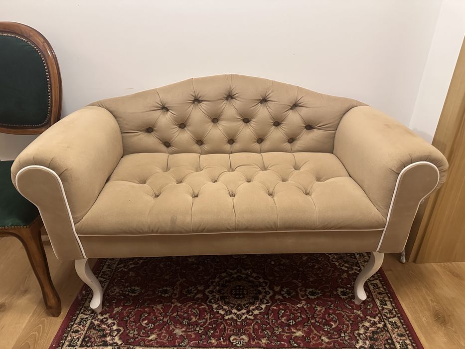 Kanapa sofa sofka ławeczka ławka pikowana design retro