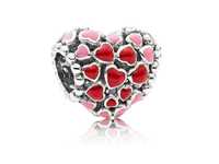 Srebrny Koralik Charms Beads Serce Serduszko Heart Qs0080