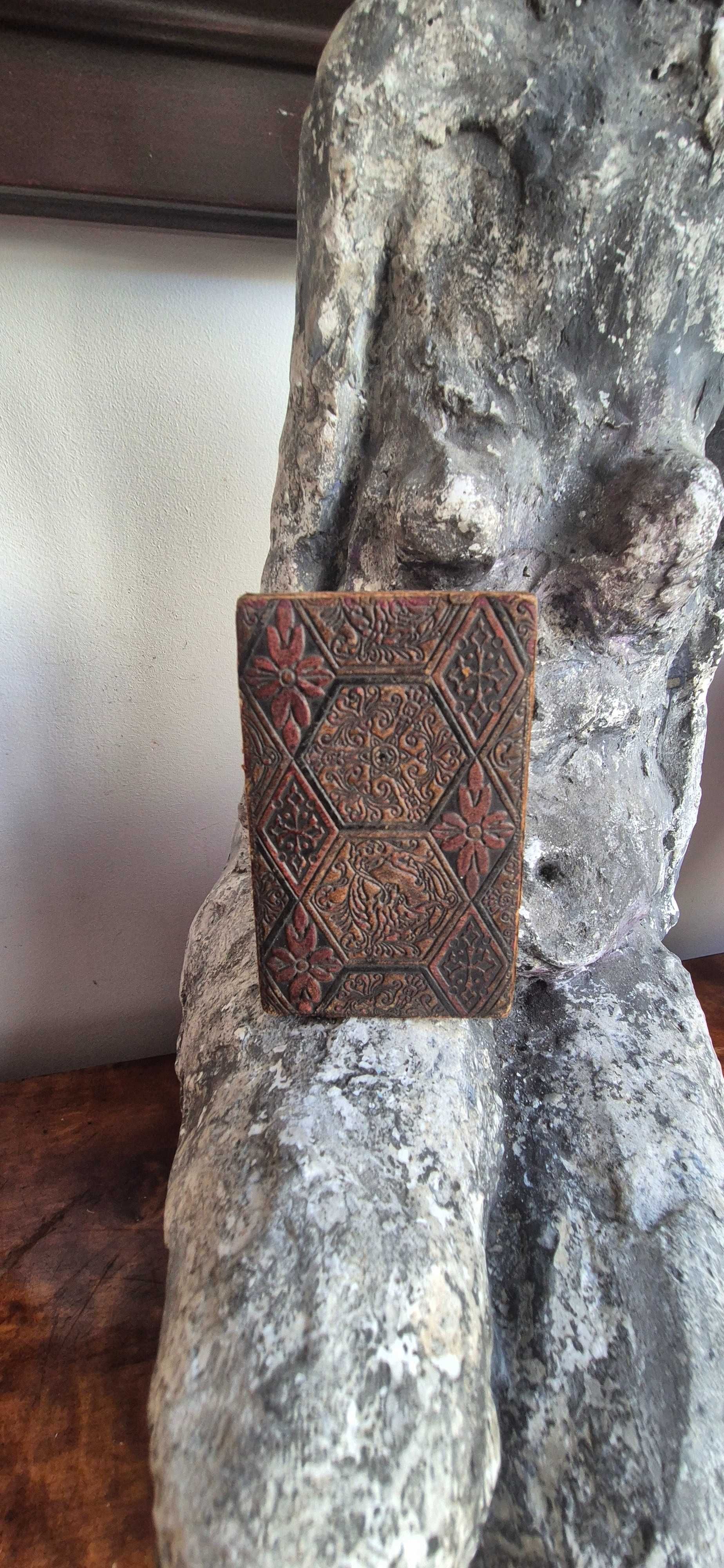 Pudełko kasetka pojemnik skóra antyk vintage zabytek dekor boho
