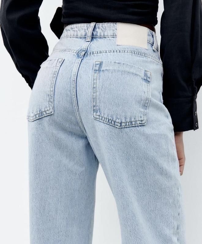 Джинси straight Zara прямі з необробленим краєм