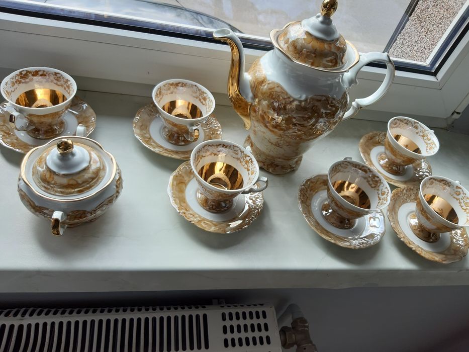 Zestaw kawowy porcelanowy ponad 40 - letni zabytkowy