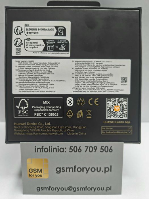 Smartwatch Huawei Watch GT 6 Pro 46mm ATM-B29 Titanium Black Nowy