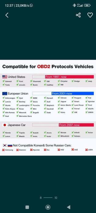 OBD2 ELM327 V2.1 - Android e iOS - stock real para entrega