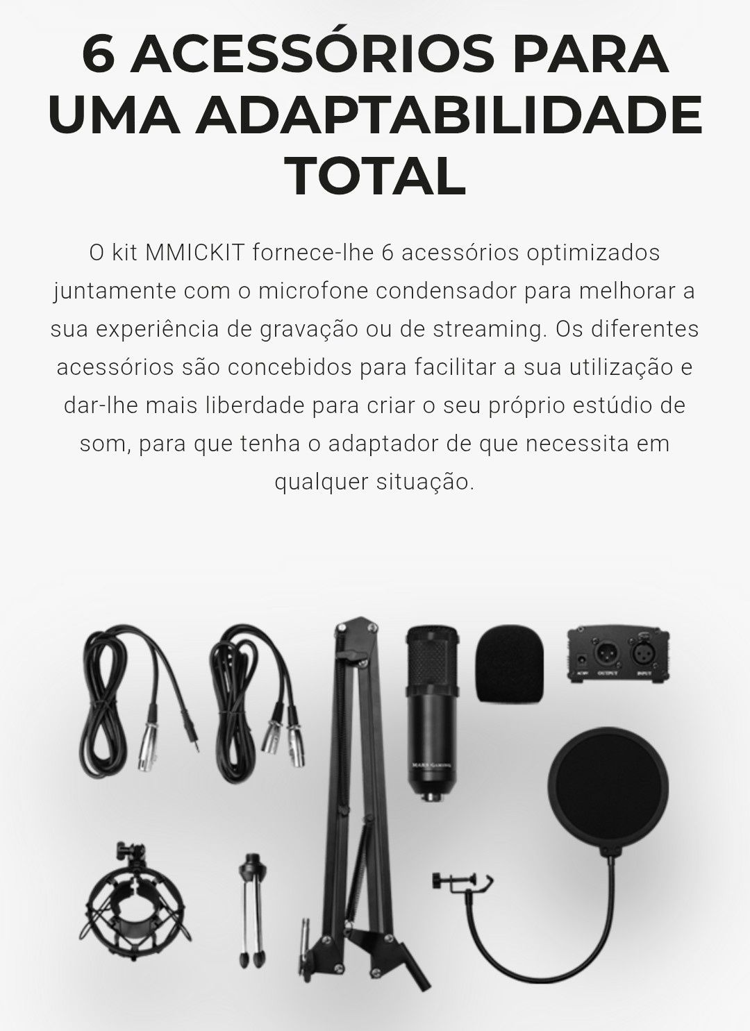 Microfone Profissional Mars Gaming 7 em 1