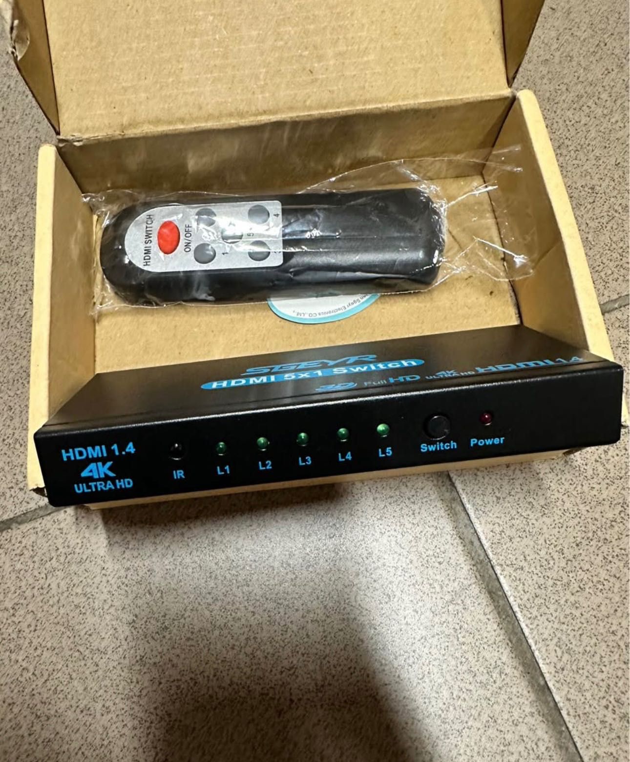 SGEYR Rozdzielacz Hdmi 5 w 1, przełącznik Hdmi 4K