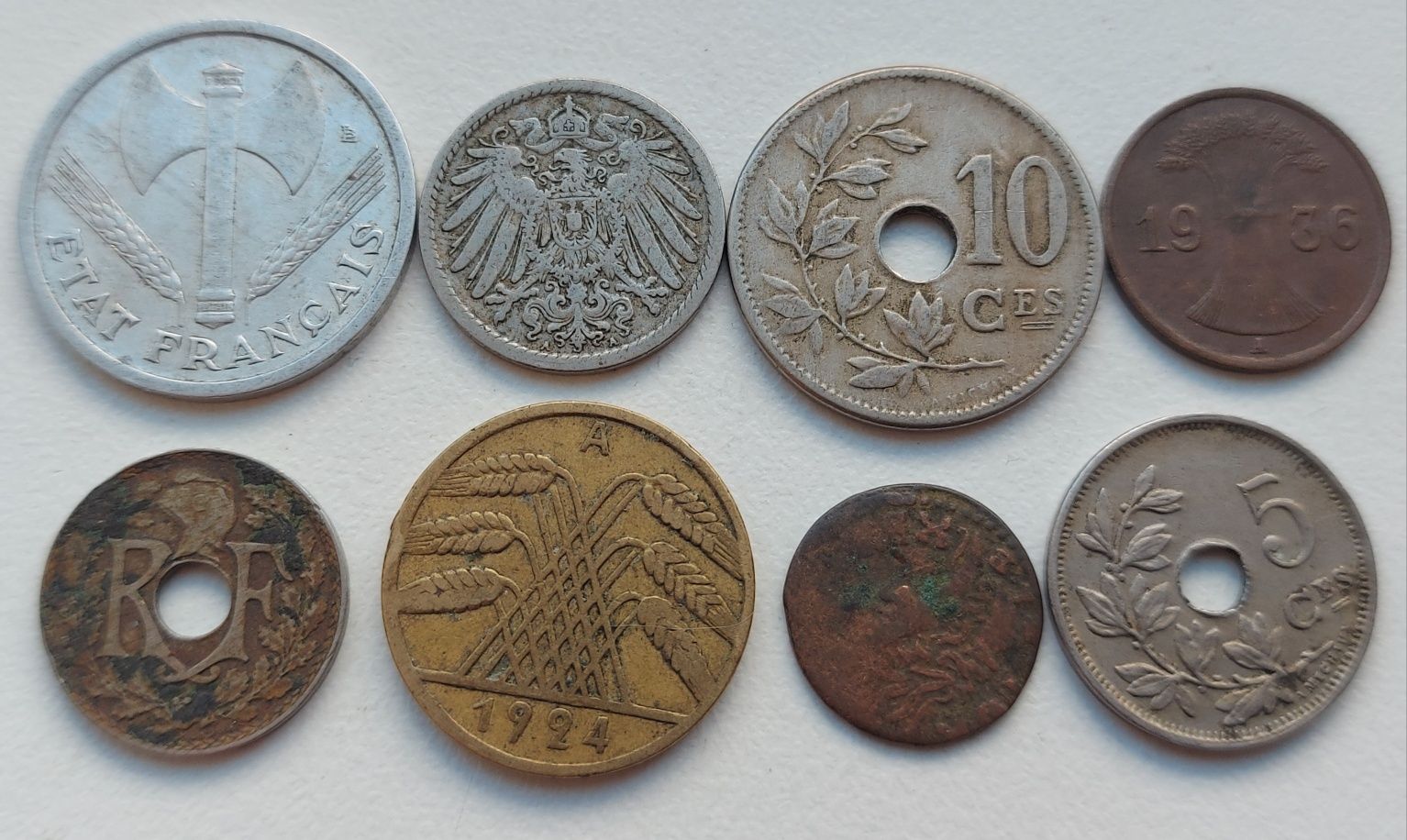 Подборка старинных монет 1700 - 1943 годов 8 монет