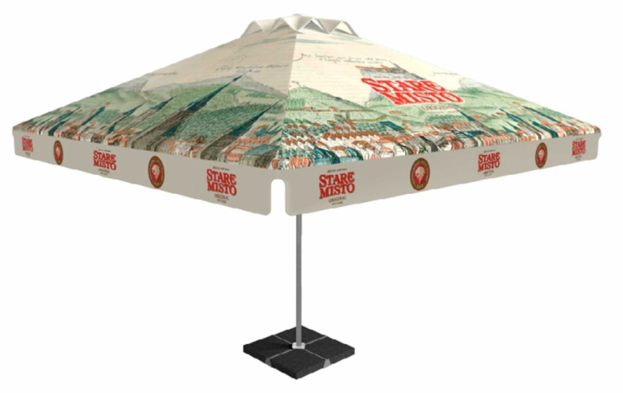 Уличный большой рекламный зонт печать пошив 140 грн м2