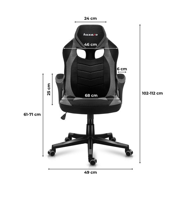 Fotel gamingowy kubełkowy HUZARO 2.5 szary