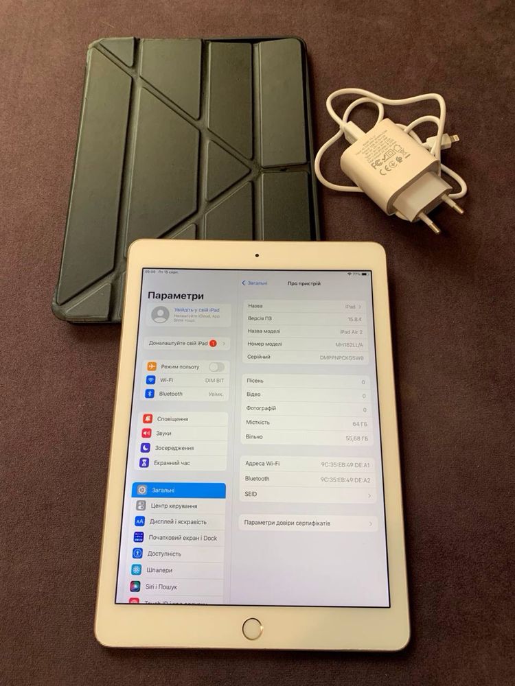 Планшет IPad air 2 64 GB зарядка  чохол